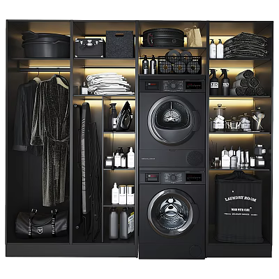 Modern Washing Machine Cabinet Laundry Supplies Washing Machine 3d model