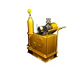 Yellow Industrial Equipment With Cylindrical Tank Pump And Motor For Fluid Transfer In Production