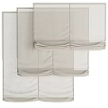 Elegant Beige Layered Window Curtains With Pleated Design And Light Fabric