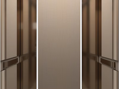 Modern Elevator Interior With Metallic Decor And Neutral Tones 3d model
