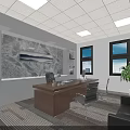 Modern Office Interior With Workstations Computers Ergonomic Chairs Windows And Ceiling Lights 3d model