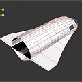Silver Streamlined Spacecraft With Modern Smooth Surface And Aerodynamic Tail Section 3d model