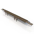 Railway Track Bridge Structure With Wooden Sleepers And Metal Rails