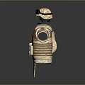 Desert Camouflage Tactical Vest With Protective Armor And Helmet Gear