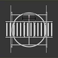 Metal Structure Equipment Featuring Railings And Wheels On Gray Background 3d model