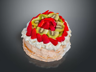 Modern Cake Ice Cream Strawberry Cake Fruit Cake Strawberry Fruit Cake 3d model