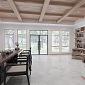 Elegant Modern Hotel Lobby Interior With Wooden Beams Stone Wall And Comfortable Seating