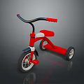 Red Children's Tricycle With Black Handlebar White Seat And Wheels