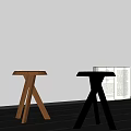 Minimalist Interior With Two Colored Stools Wooden Brown And Black Featuring Open Book