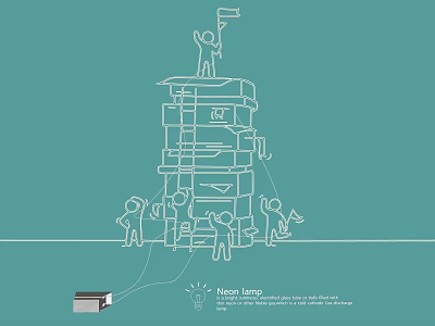 Creative Modern Floor Lamp Lighting Combination With Tiered Stacked Structure Design Elements 3d model