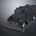 Armored Riot Control Vehicle With Protective Mesh Reinforced Bumper And Sturdy Design