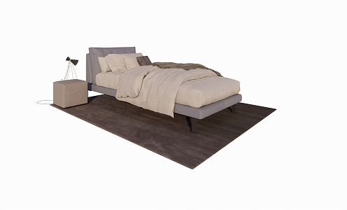 Modern Single Bed 3d model