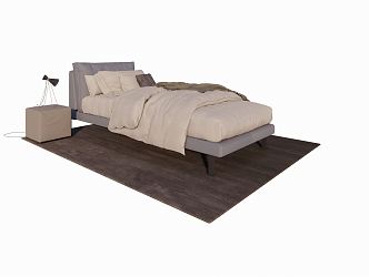 Modern Single Bed 3d model