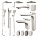 Modern Chrome Bathroom Fixture Set With Shower Heads Faucets Handheld Showers And Bars