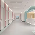 Hospital Outpatient Clinic Modern Interior With Reception Desk Info Station Light Blue And White Decor