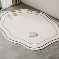 Cream wind irregular carpet shaped carpet sofa coffee table carpet 3d model