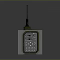 Green Portable Walkie Talkie With Antenna Digital Display Screen And Numeric Keypad