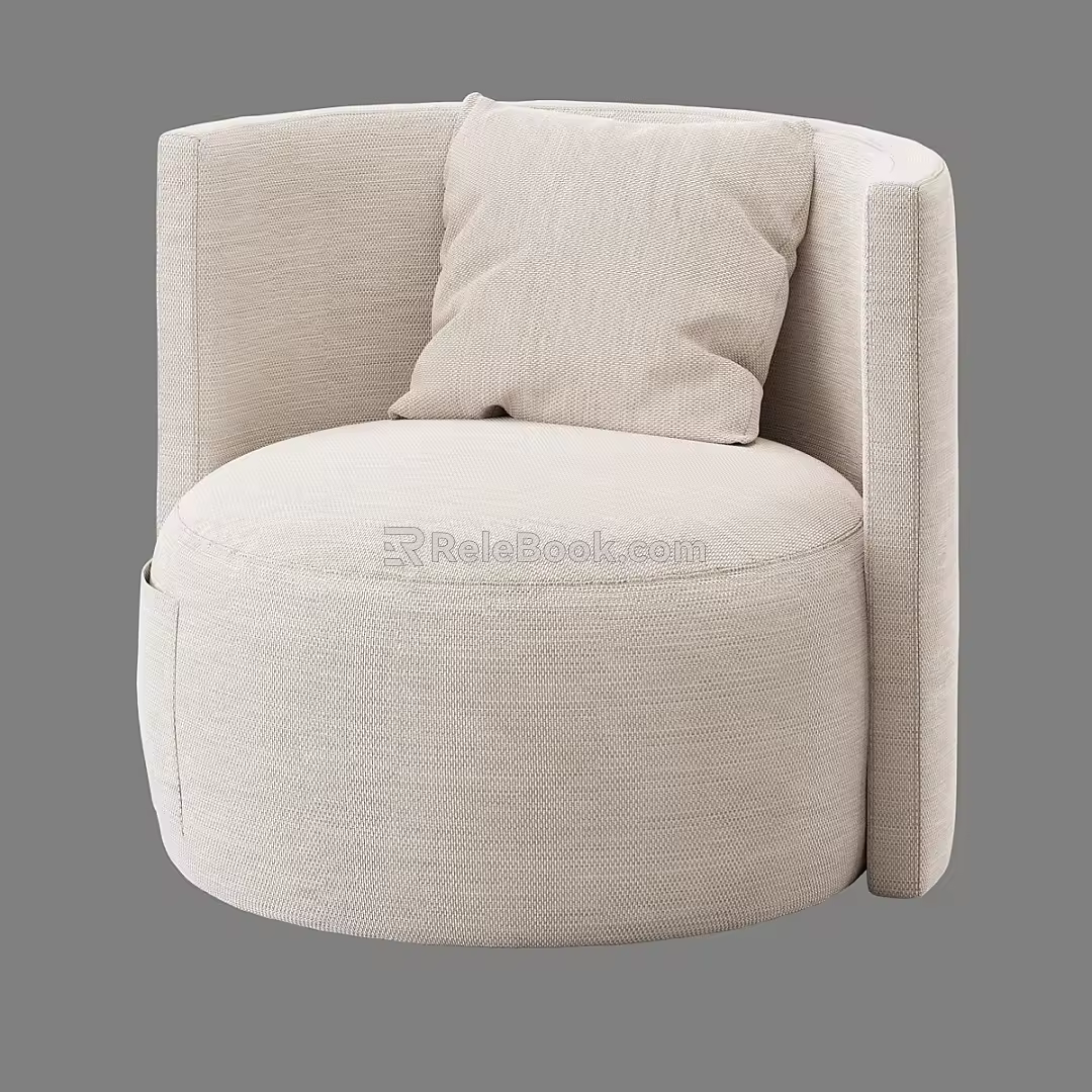 Modern Simple Single Sofa 3d model