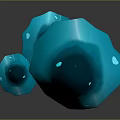 Fantasy Scene Components with Glowing Mushrooms Pink to Blue Gradient and White Stems