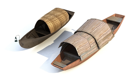 wooden boat 3d model