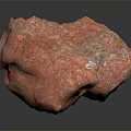 Vibrant Red Natural Stone With Rough Surface Texture For Decorative And Construction Use 3d model