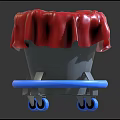 Sturdy Biohazard Waste Disposal Equipment With Red Lid And Mobile Blue Wheels