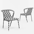 Modern Dining Chairs With Wooden Frame And Light Colored Cushion Design 3d model