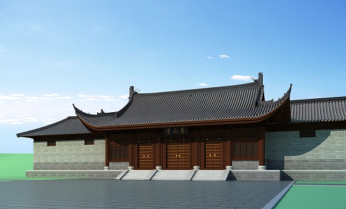 Chinese-style ancient building gate 3d model