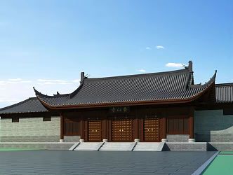 Chinese-style ancient building gate 3d model