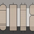 Chinese-style lattice screen partition 3d model
