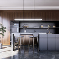 Modern Kitchen Kitchen Bar 3d model