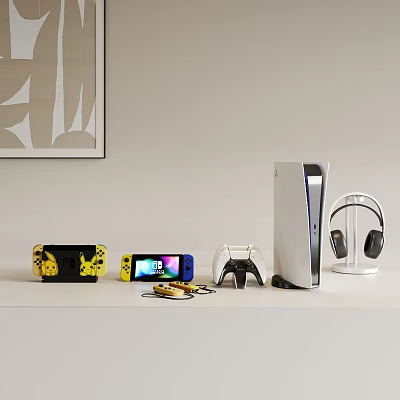 Game machine ps headset combination 3d model