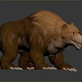 3D Brown Bear Model Featuring Furry Texture Standing Pose Sharp Claws And Fierce Look 3d model