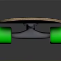Skateboard Featuring Gray Grip Tape Deck Green Wheels And Wooden Frame