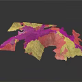 Geological Rock Formation Model With Textured Surface Natural Layers And Gray Brown Tones