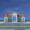 European-style entrance gate community gate community lobby community doorman community property entrance gate 3d model