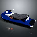 Blue And White Jet Ski With Gray Seat And Orange Accents
