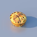 Ten Golden Round Pastries With Crisscross Patterns On Black Serving Tray