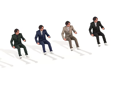 Characters sit people 3d model