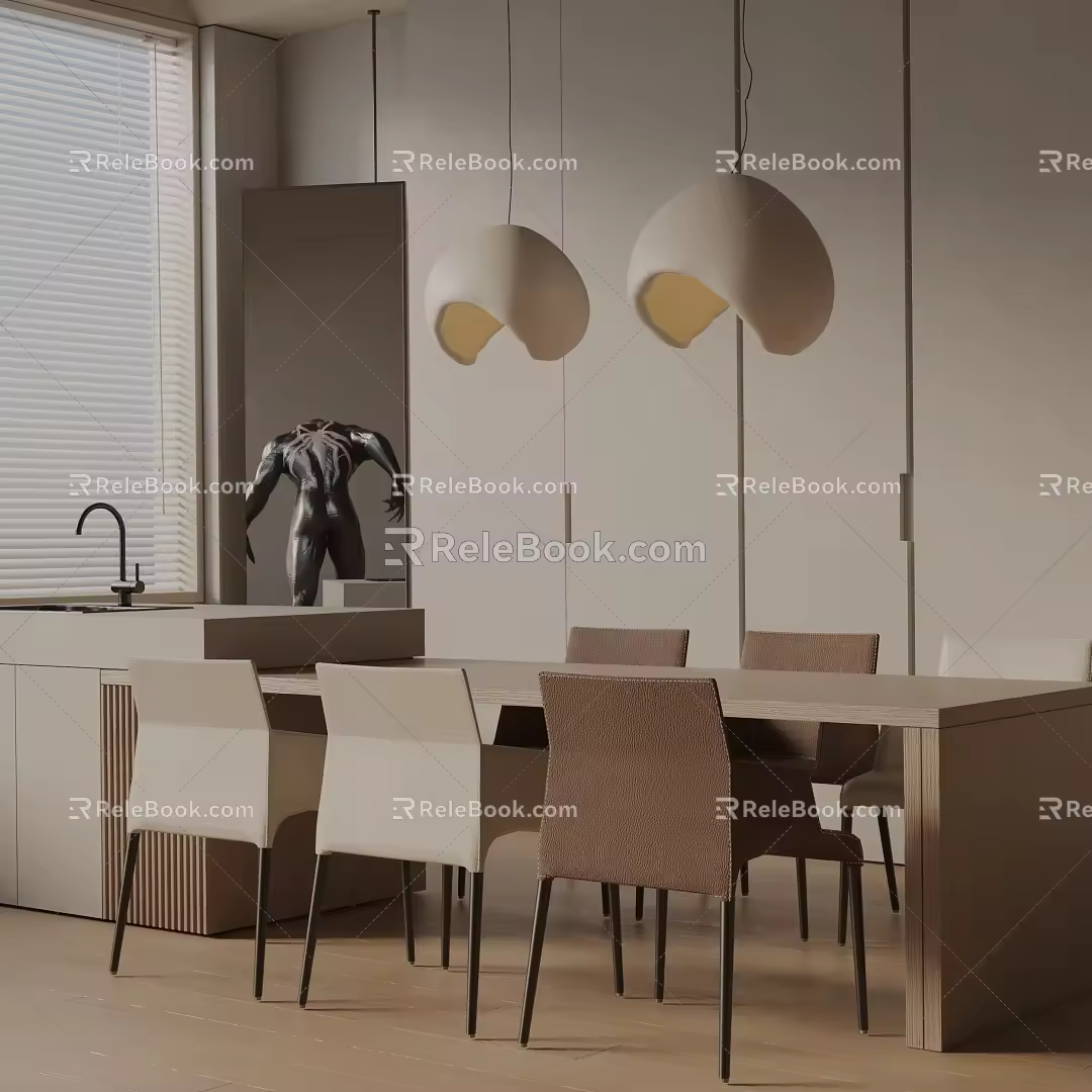 Modern table combination 3d model
