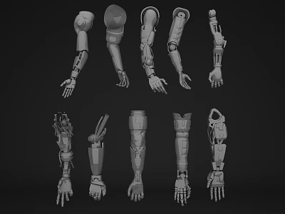 Smart Machine Robotic Arm And Mechanical Limb Design Models With Detailed Structures 3d model