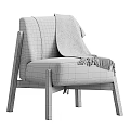 Gray Accent Chair With Wooden Legs Soft Upholstery Cozy Throw Blanket And Color Options