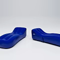 Modern Single Sofa With Blue Curved Design And Comfortable Seating Style 3d model