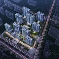 Aerial Planning of Modern High Rise Residential Complex With Green Spaces And Roads