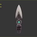 Sharp Metal Dagger With Pointed Blade Wrapped Handle And Circular Ornament