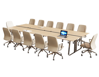 Conference table and chair combination 3d model