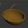 Orange Woven Storage Basket With Handle For Home Decor And Organization Use