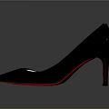 Stylish Black High Heels With Pointed Toe And Red Heels For Women