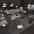 Modern Sofa Coffee Table Combination Miloti Sofa Coffee Table Combination 3d model