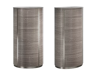 Modern Wooden Chest of Drawers Featuring Silver Metal Frame and Wood Grain Design 3d model